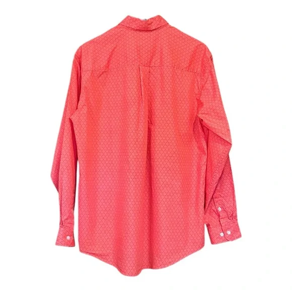 Cinch Shirt Red Orange Hexagon Geometric Button Down Western Rodeo Men’s Small - Picture 2 of 10